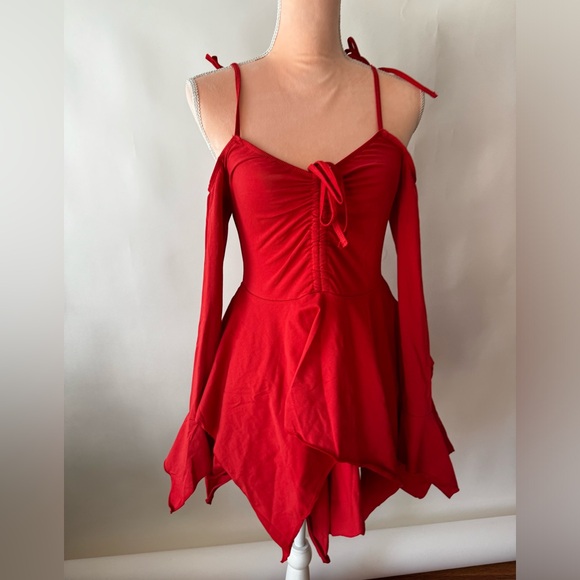 Dolls Kill current mood F is For Fairies™ Handkerchief Dress - Red - Picture 3 of 10